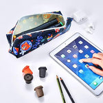 HASTHIP® 6pcs Girls Pencil Pouch Set - Large Capacity Colorful Space Bear Print Pen Case with Zipper