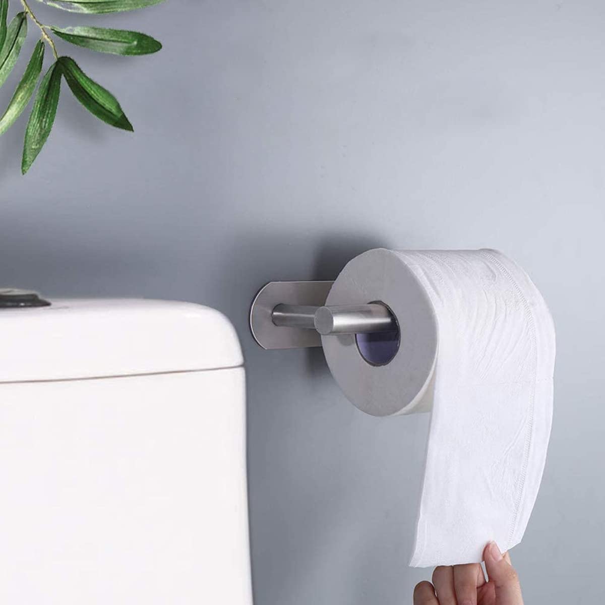 HASTHIP Toilet Paper Holder for Bathroom and Kitchen with Self Adhesive 16 x 4.5 x 8.2 cm 304 Stainless Steel | Rustproof Chrome Finish 3 pcs