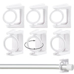 HASTHIP Curtain Rod Bracket for Wall and Shower Use featuring Rotating Round Hook | 6Pcs ABS Self Adhesive Holders