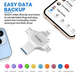 HASTHIP® Pendrive 64GB 4 in 1 Flash Drive with Light-ning, Micro USB, USB A, Type-C Interface Mini Hangable Pen Drive for iOS & Android Compatible with iPhone, iPad, Android, PC and More Devices