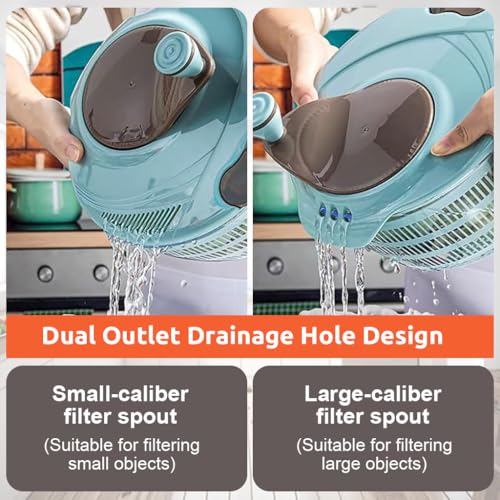 HASTHIP® Salad Spinner 4.24 Quart, Manual Vegetable Dryer with Rotatable Strainer, Easy Spin Lettuce Washer and Dryer, Large Food Preparation Tool for Salad, Vegetable, Fruit, and Pasta Cleaning