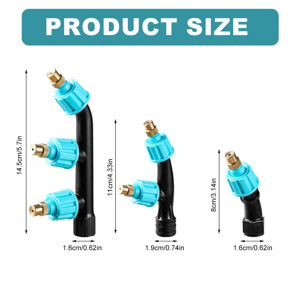 HASTHIP Garden Sprayer Nozzle for Plants with Adjustable Fine Atomization | 3Pcs Multi-Head Set