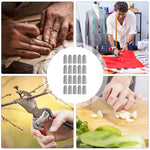 HASTHIP® 10Pcs Convertible Finger Cots,Thicken Synthetic Flocking Finger Sleeves,Reusable Guards for Carving Engraving Art Crafting Woodworking Fingertip Protectors One Size