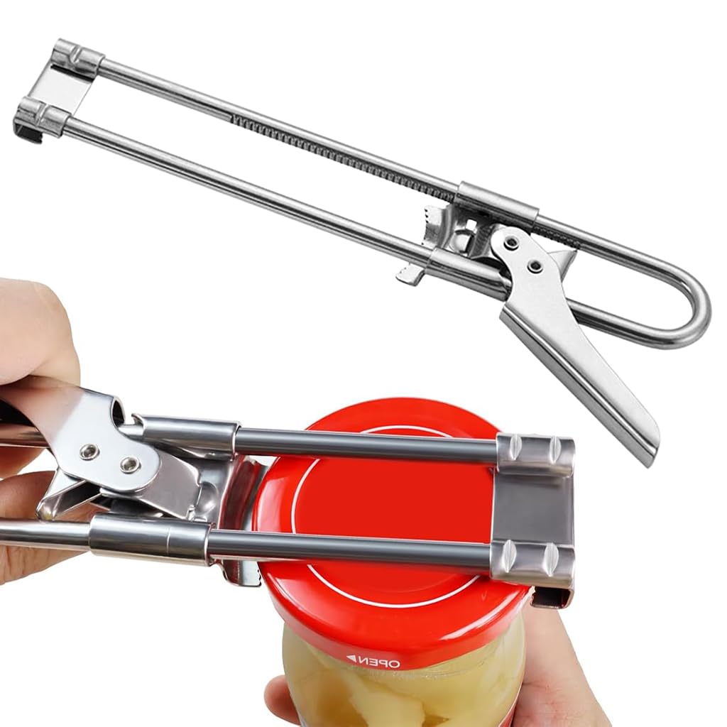 HASTHIP® Master Jar & Bottle Opener, Adjustable Multifunctional Stainless Steel Can Opener Jar Lid Gripper, Manual