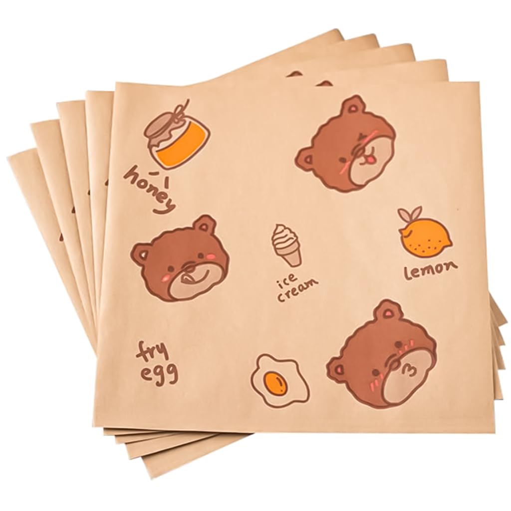 HASTHIP Food Wrappers for Sandwiches and Burgers featuring Greaseproof 18x18cm Sheets | 50 Pack