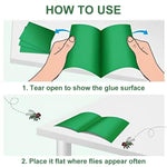 HASTHIP® 20Pcs Fly Traps Sticky Paper Kitchen Fly Traps Sticky Paper Double Side Strong Adhesive Fly Traps Non-chemical Child Safe Pest Sticky Traps Paper for Kitchen, Room, Plants, 18.5x12.5cm
