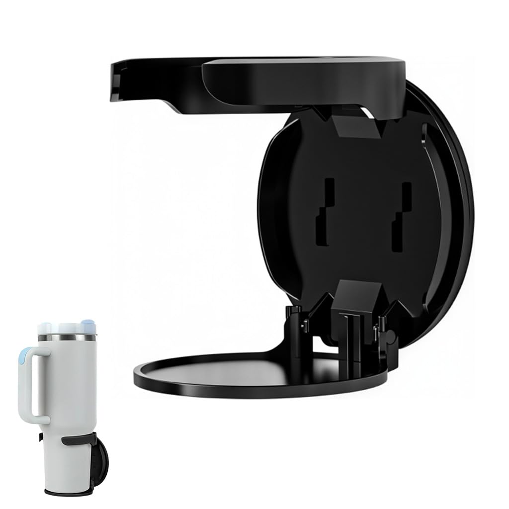 HASTHIP® Folding Wall Cup Holder, No Drill Self Adhesive Cup Holder Drink Holder with Strong Back Glue, Ideal for Dorm, Office, Home