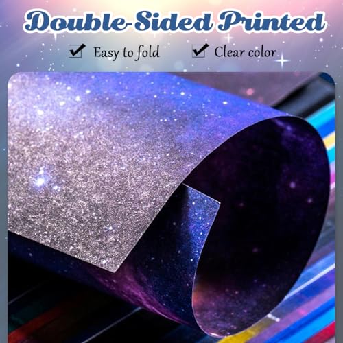 HASTHIP® 100 Sheets Double Sided Origami Paper for Kids Grown-ups 12 Vibrant Designs Beautiful Galaxy Outer Space Easy Folding Scrapbook Arts Crafts School 6x6 inch 200PCS