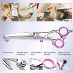 HASTHIP® Pet Grooming Scissors Set 5 in 1 Stainless Steel Pet Trimmer Kit