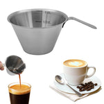 HASTHIP® 100ml Espresso Cup with Handle 304 Stainless Steel Measuring Cup with Etched Scales Versatile Kitchen Measuring Cup Espresso Dispensing Cup Ingredients Cup Food Container