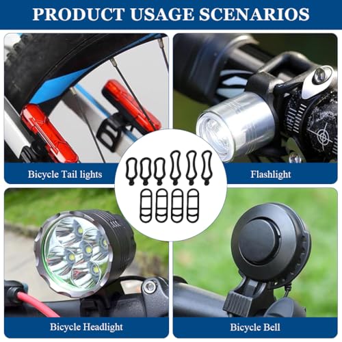 HASTHIP® 10Pcs Bicycle Silicone Bands Bicycle Handlebar Mounting Straps Elastic Bands Flexible Rubber Mounting Straps for Bike Light, Phone Speaker Holder