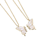HASTHIP® Collar de Mariposa para Mujeres y Niñas,Collares BFF de Aleación,Colgante Amistad y Amor Estilo Moderno Elegante Regalo Cumpleaños para Amigas Hermanas Novias (Dorado
