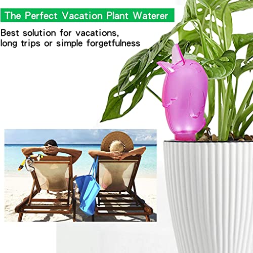 HASTHIP® 12PCS Drip Irrigation Kit for Pots Plant with Bottles Creative Ceramics Watering Device 4-7 Days Automatic Gadget Garden Home Office Travel Vacation