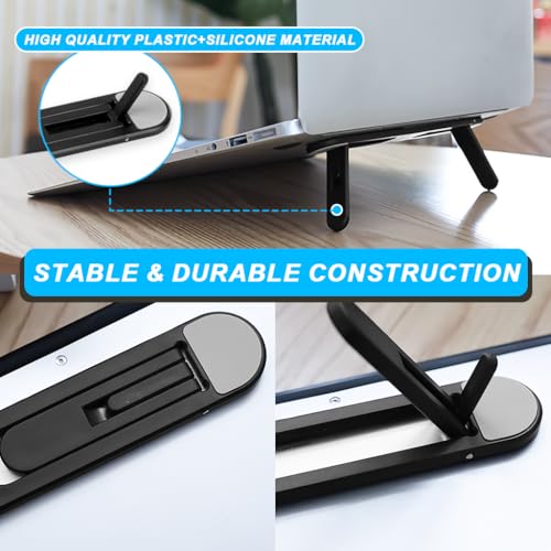 HASTHIP® Soporte Portátil Plegable 8.6'', Diseño Ultrafino 0.5mm, Riser Ajustable 5cm/8cm, Autoadhesivo sin Huellas, Base Antideslizante con Disipación de Calor para Oficina, Hogar y Viaje
