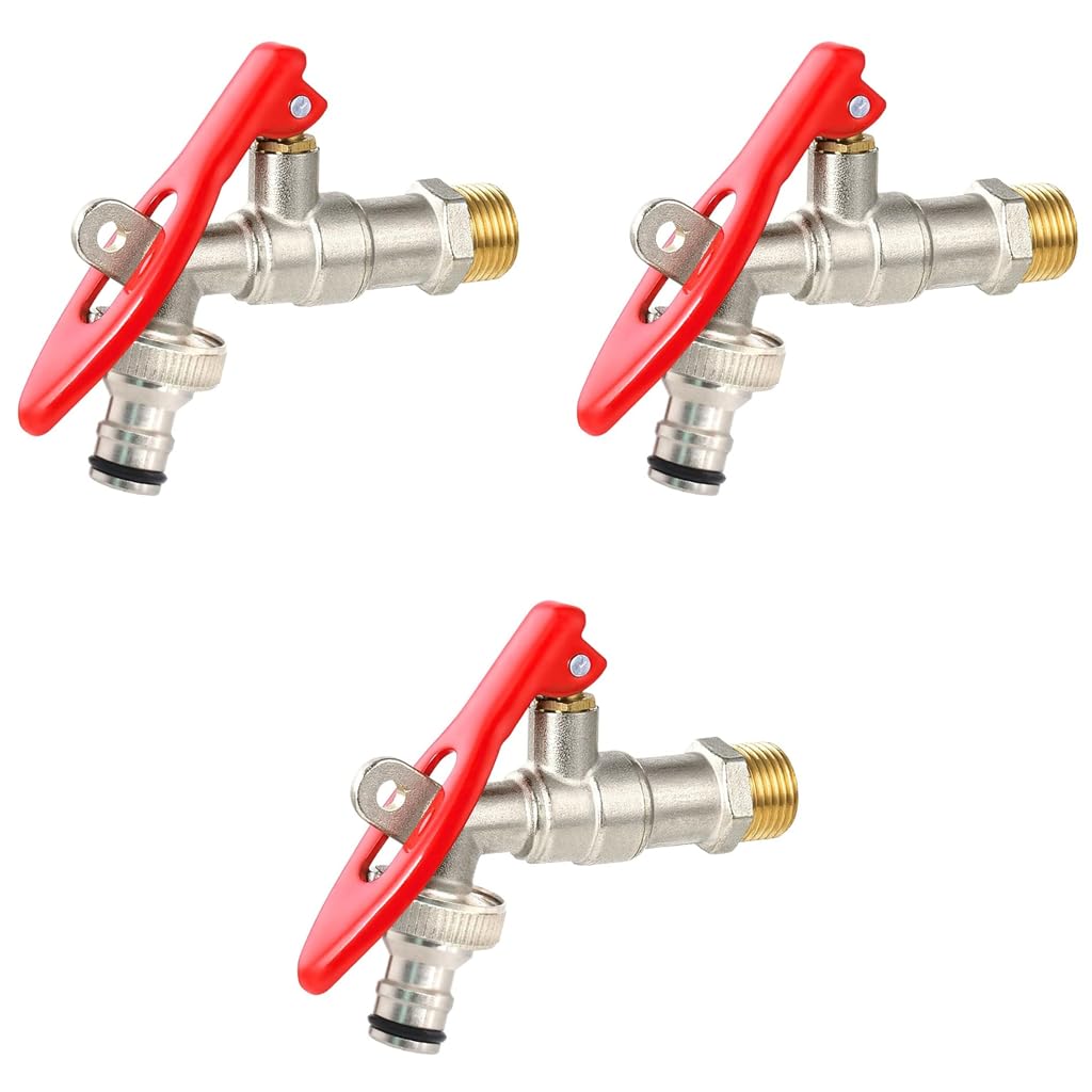HASTHIP Tap with Lock for Outdoor Garden Use featuring 1/2 Thread Brass Body | 3 PCS Set