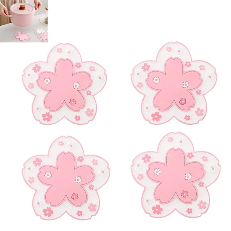 HASTHIP® 3pc Cheery Blossom Silicone Potholder - Heat-Resistant