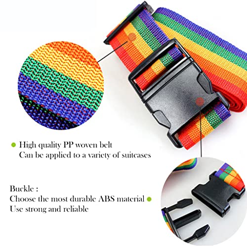 HASTHIP® 2 Pack Adjustable Lage Straps with Quick Release Buckle, Heavy Duty Suitcase Belts for Travel Accessories, Durable Baggage Packing Straps Fit 20-34 Inch Lage Black
