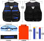 Tactical Vest Kit Compatible With Nerf Guns N-Strike Elite Series Protective Glasses -Blue (1Set), Kid