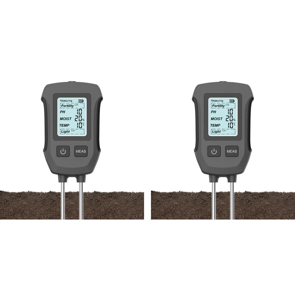 HASTHIP Soil Meter for Gardening with Dual Probes and LCD Display | 5 in 1 Soil Tester