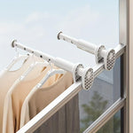 HASTHIP® Wardrobe Hanger Rod - 30cm Adjustable Heavy Duty Aluminum Closet Rod Wardrobe Rods for Hanging Clothes Adjustable Spacing Design, with Pre-punched Mounting Plates & Screws