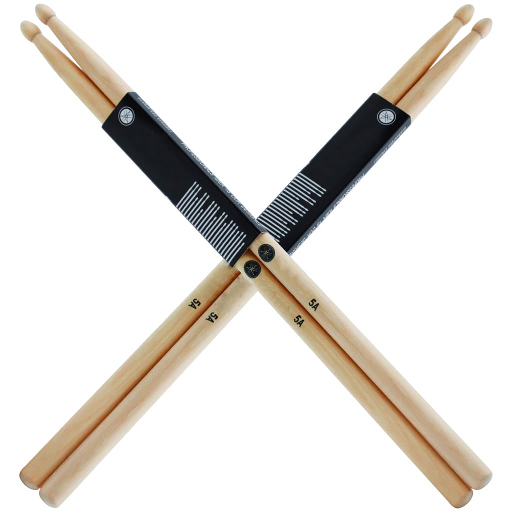 HASTHIP 5A Drum Sticks Set for Adults and Youth with Oval Wood Tip 2 Pair 16 in Maple