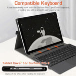 HASTHIP® Tablet Cover for Surface Pro 9 Protective Surface Pro 9 PU Leather Case 2 in 1Surface Pro 9 Table Case with Anti-slip Lining & Stylus Pen Desing Fashion Embossing Cover for Surface Pro 9