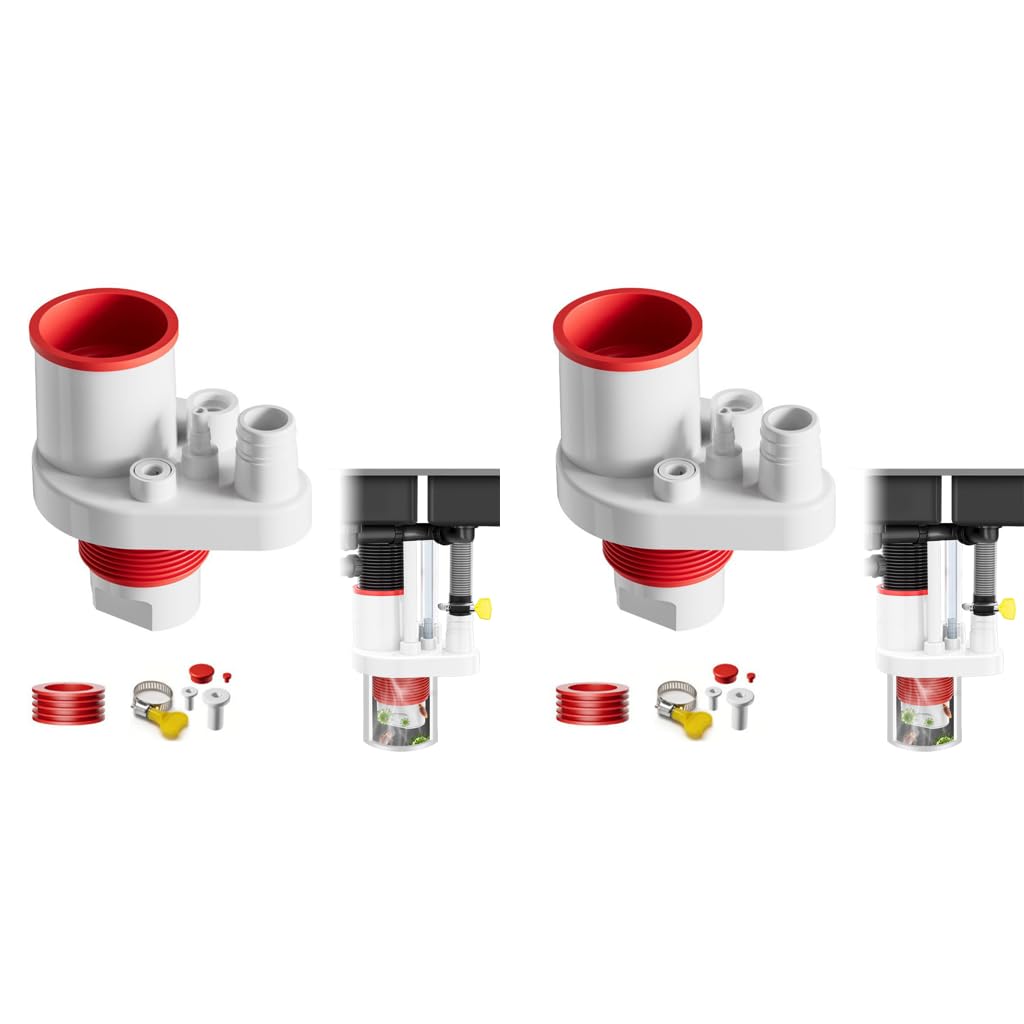 HASTHIP Kitchen Drain Adapter for Dishwasher and Laundry Sink with Anti Backflow Valve 2PCS | Durable ABS Construction