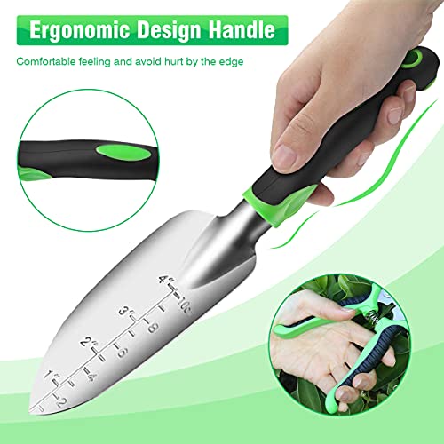 HASTHIP® 12PCS Garden Tools for Home Gardening Stainless Steel Heavy Duty Transplanting Spade Cultivator Pruner Gloves Farming Tool Sets