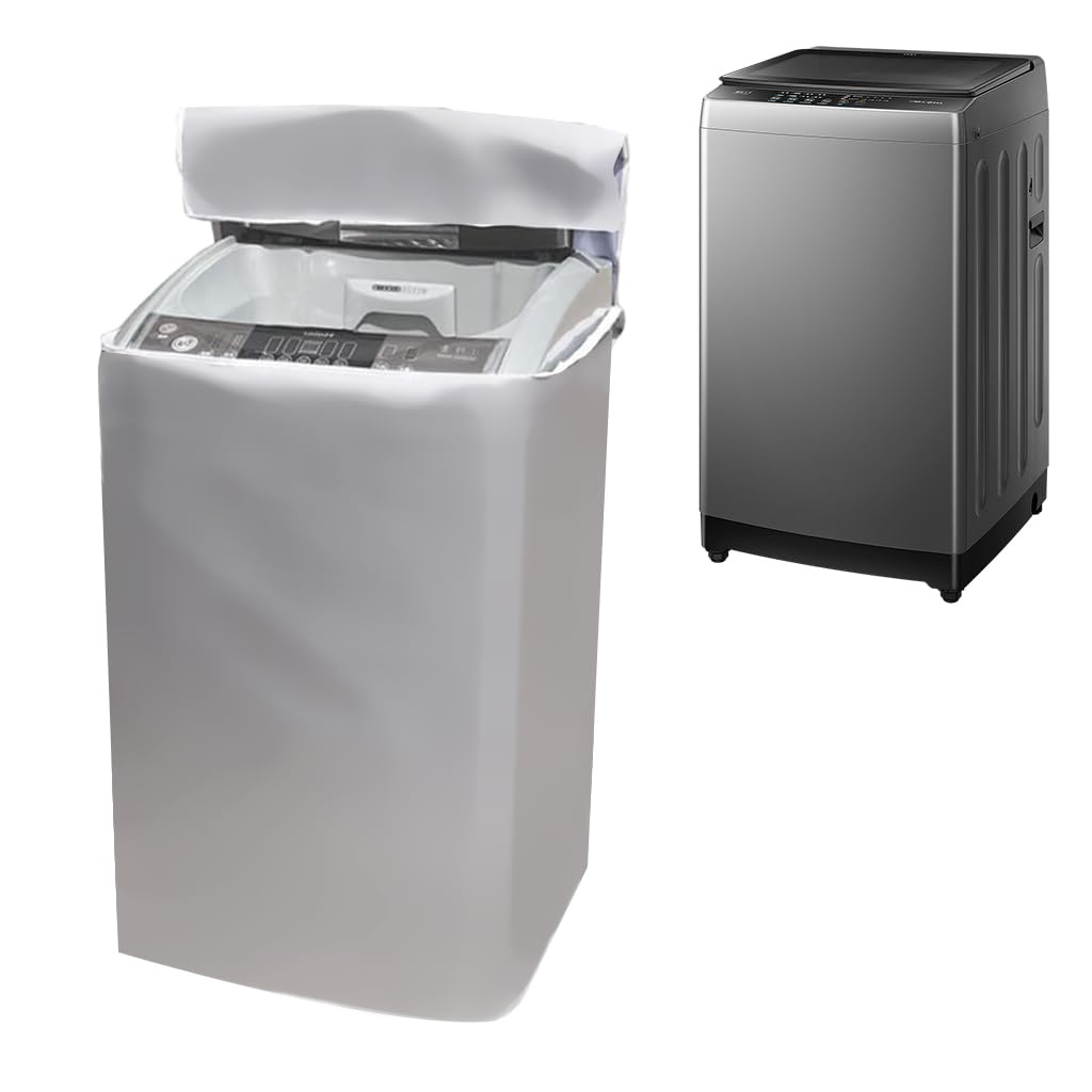 HASTHIP Top Load Washing Machine Cover 60×62×95cm with Roll Up Flap and Silver UV Resistant Protection
