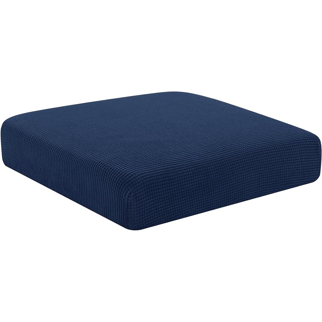 HASTHIP Sofa Seat Cushion Slipcover for Sofa or Meditation Mat 50–70cm with Stretchy Fit | Navy Blue Textured Cover