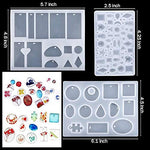 109 PCS Silicone Resin Moulds for Jewellery Making with a Storage Bag, Epoxy Resin Moulds, Jewelry Casting Molds Craft DIY Set, White