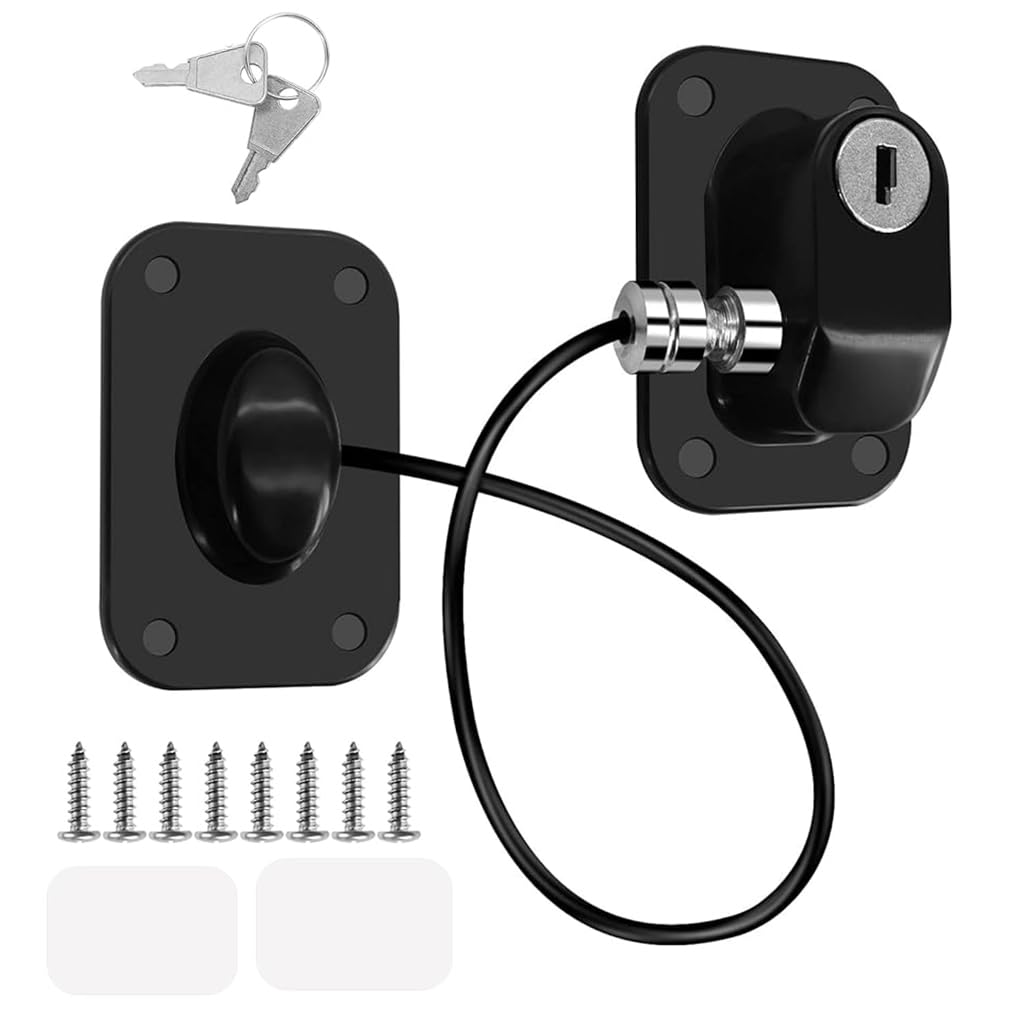 HASTHIP® Cerradura de Seguridad para Niños,Bloqueo de Cajones y Puertas con Llave,Autoadhesivo Candado Refrigerador Seguro Infantil Acero Inoxidable para Armarios Cajones