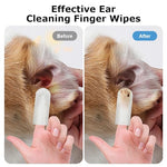 HASTHIP® 50 Pcs Pet Wet Wipes, Disposable Pet Cleaning Finger Cover Cot Wipes Dog Cat Ear Cleaning Cover Finger Wet Wipes, Non-Woven Ear Cleaning Wet Wipes Protecting Cat Dog Ear Health