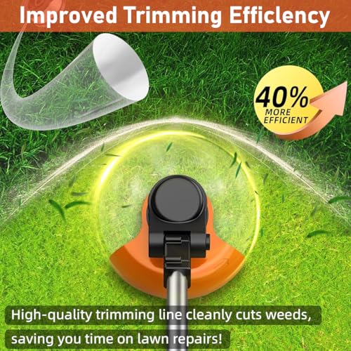 HASTHIP® 12PCS Grass String Trimmer Wire Weed Eater for Replacement 30Ft Nylon Line Spool Cutter Accessories with Spring Cap