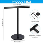 HASTHIP Towel Rack for Countertop featuring T Bar with Stable Base 11.8 in Black Stainless Steel | Modern Bathroom Storage for Face Towels and Paper Rolls