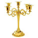HASTHIP Candle Stand for Home Decor with 5 Arm Candelabra Design in Golden Metal | Dining Table Centerpiece