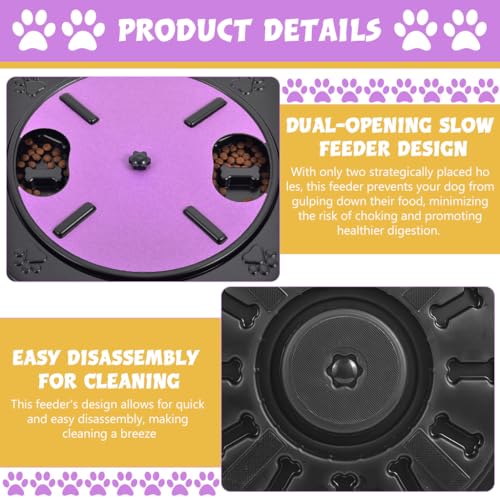 HASTHIP® Dog Slow Feeder Bowl, 3-in-1 Pet Feeding Toy with Rotating Nail Grinder Disc & Cat Scratch Pad, Portion Control Feeder for Healthy Digestion and Preventing Choking