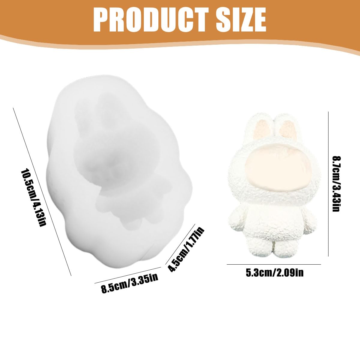 HASTHIP Textured Silicone Mold for 3.4 in Cartoon Figures featuring Rough Surface Finish | Food Grade Multipurpose Mold for Baking and Resin Crafts