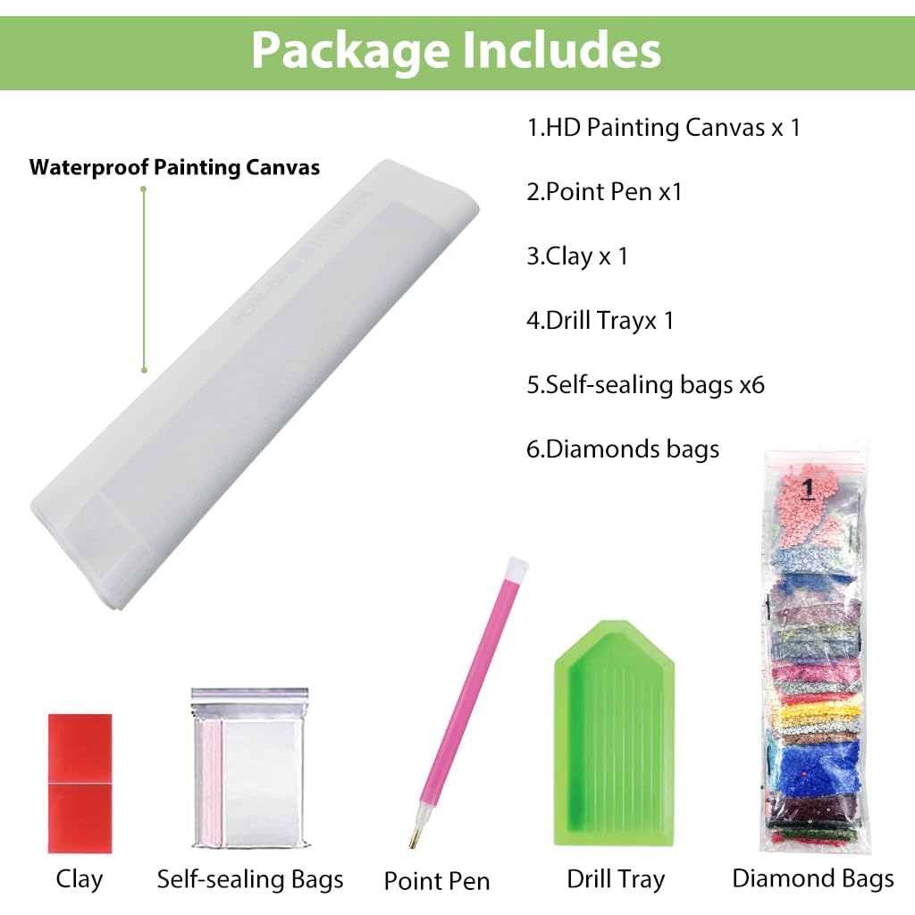 HASTHIP Diamond Painting Kit for Home Wall Art with 12x16 in Eye Design | 2 PCS Set