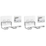 HASTHIP Hair Dryer Holder Wall Mount for Bathroom with Plug Slot Organizer | 2PCS Silver