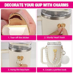 HASTHIP® For Stanley Cup Accessories Charm Kit Set 14PCS Sakura Silicone Straw Cap White Pearl Chain Handle Bottom Sleeve Cup NOT Included