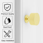 HASTHIP Drawer Pulls Handles for Cabinets and DIY Crafts with 28mm Round Gold Aluminum Knobs | Elegant Textured Design