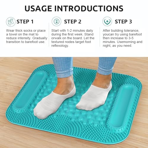 HASTHIP® Portable Foot Massage Pad for Plantar Fasciitis Relief, Reflexology Pressure Point Mat, Stress and Pain Relief, Acupressure Foot Massager for Home, Office, Travel