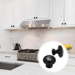 HASTHIP Cabinet Knobs for Kitchen and Drawer Upgrade with 1.25 in Round Zinc Alloy Design | 10 Pack Black Rust‑Resistant Pulls
