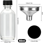 HASTHIP Small Glass Bottles Set for Juice and Drinks with Leak Proof Lids and Funnels | 24PCS 60ml Reusable Containers