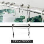 HASTHIP Shower Curtain Hooks for Bathroom Rods featuring Spherical Roller Balls | 24 pcs Stainless Steel 6 x 4cm Silver Rings