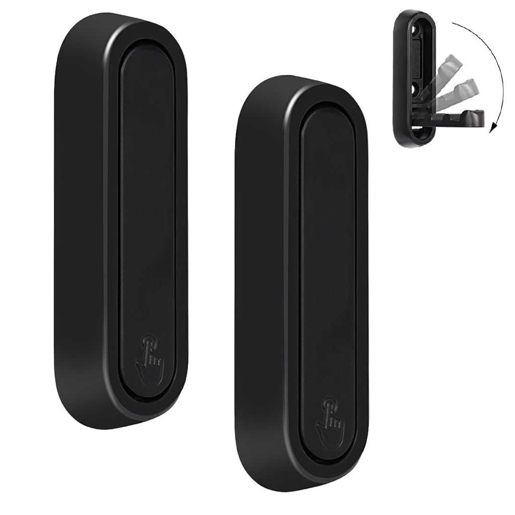 HASTHIP® Folding Wall Hooks, 2 Pcs Foldable Black Coat Hooks Heavy Duty Bathroom Towel Hooks Robe Hooks Wall Mounted for Hanging Coat Towels Clothes Hat Bags Keys
