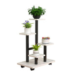 HASTHIP Mobile Planter Rack for Indoor Plants featuring Caster Wheels and Steel Frame 35x23x87cm