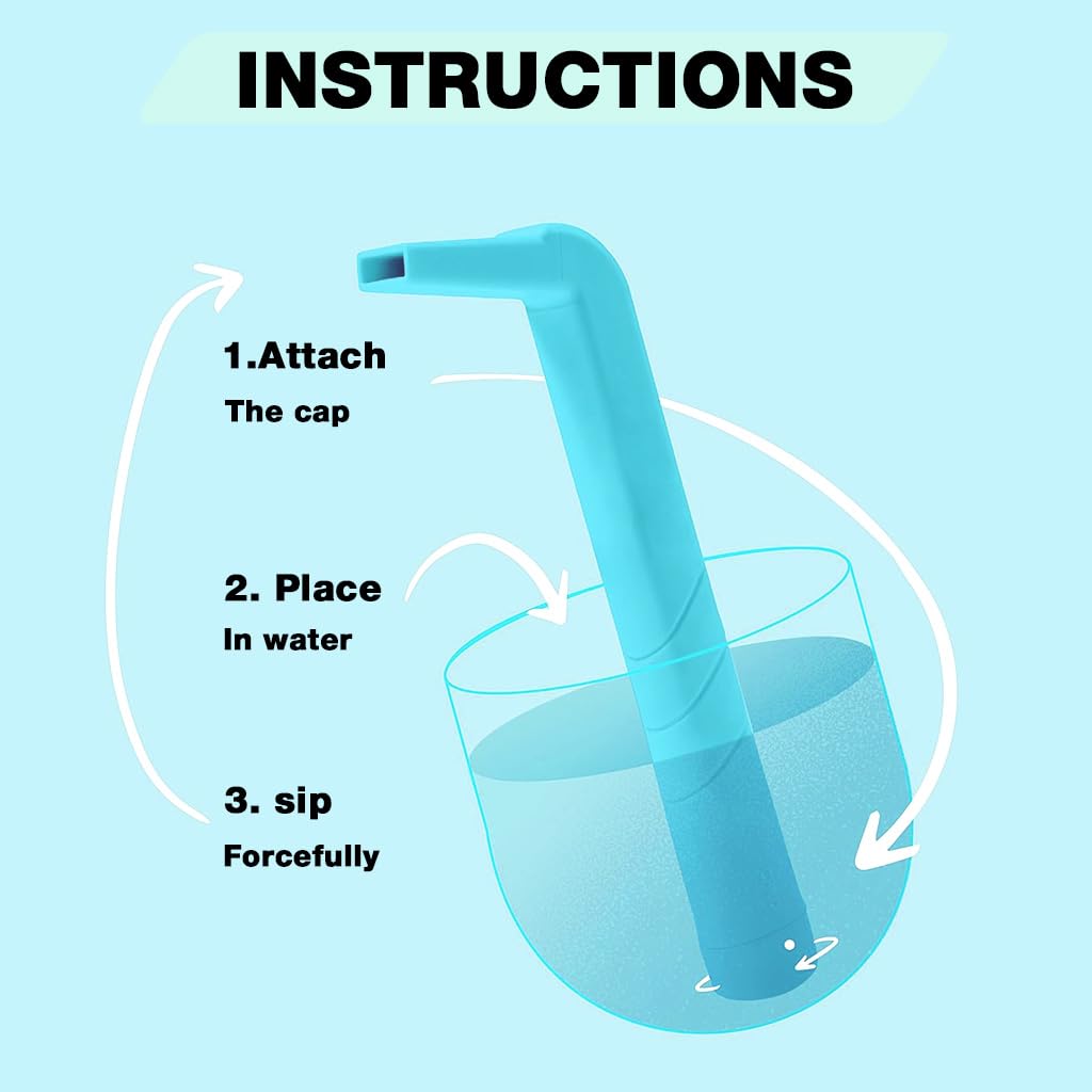 HASTHIP Hiccup Stopper Straw 2PCS for Kids and Adults with Anti-Choke L-Shaped Handle | Spill-Proof Safe Drinking