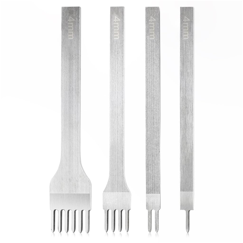 HASTHIP Leather Punches for DIY Leather Crafts featuring 4 Prong Sizes and Ergonomic Handle